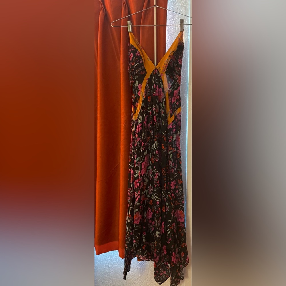 Free People Black and Pink Floral Dress